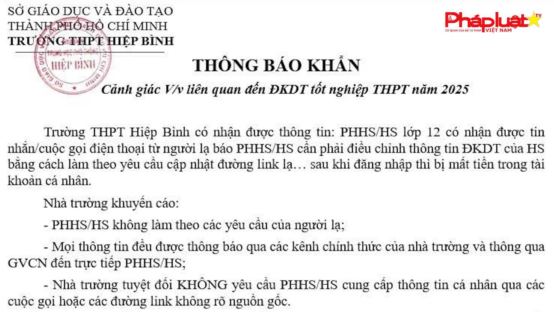 Bản tin Pháp luật & Cộng đồng mạng (ngày 09/5/2025): Phụ huynh mất tiền triệu vì bị lừa đảo điều chỉnh đăng ký thi tốt nghiệp cho con
