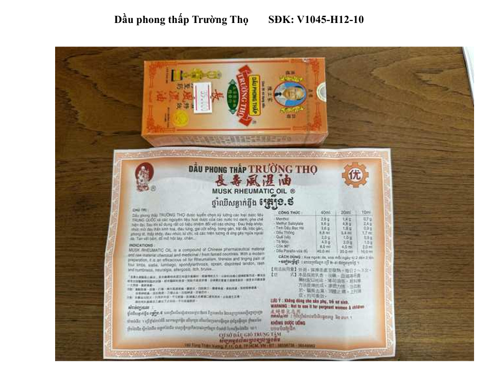 Dầu phong thấp Trường Thọ là giả