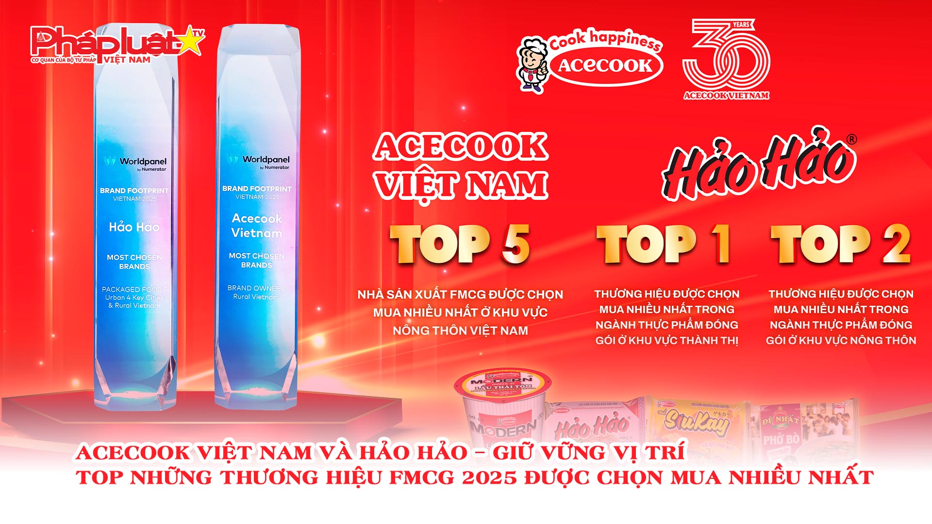 Acecook Việt Nam và Hảo Hảo – Giữ vững vị trí top những thương hiệu FMCG 2025 được chọn mua nhiều nhất

