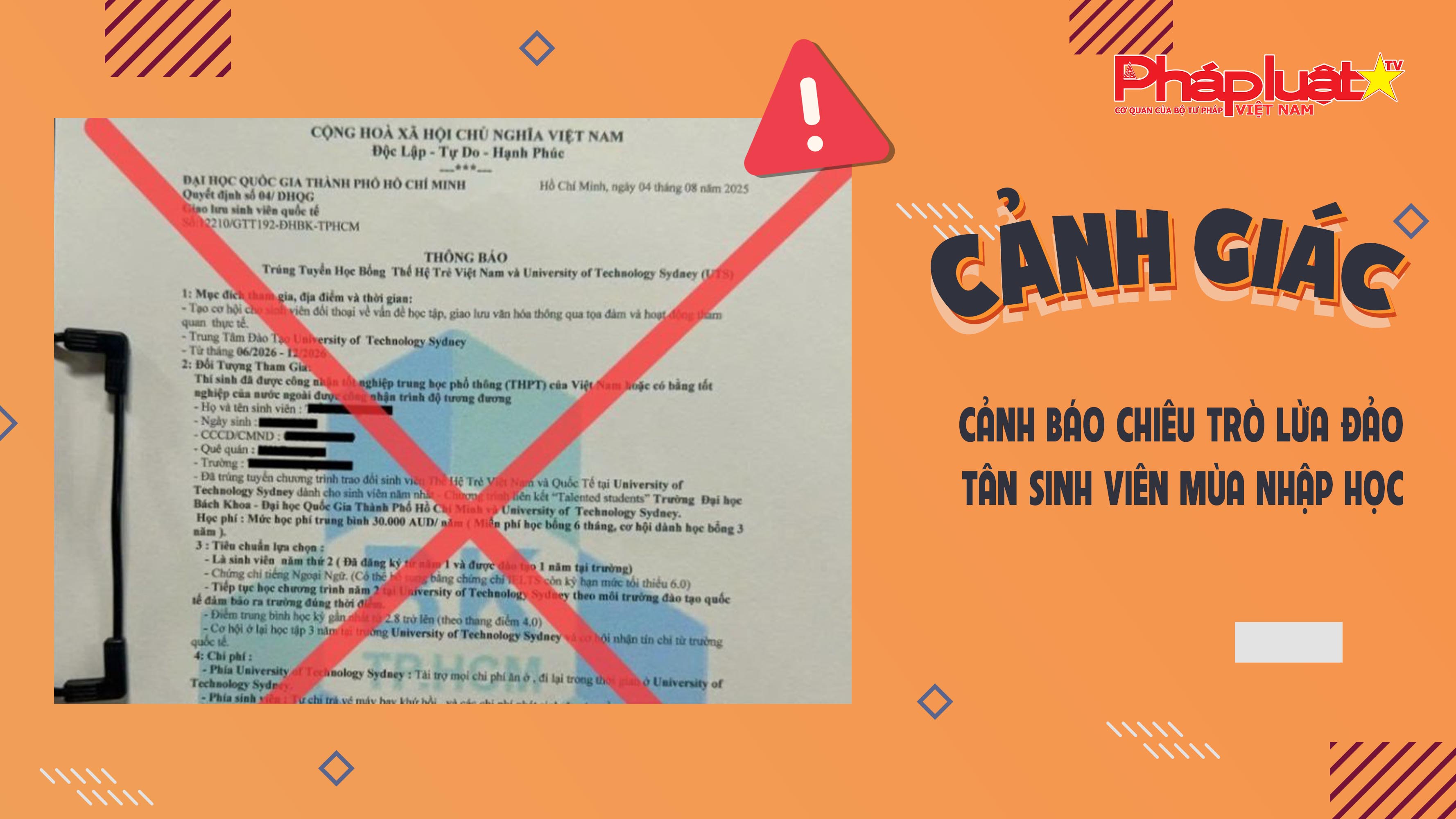Bản tin cảnh giác ngày 16/8/2025: Cảnh báo chiêu trò lừa đảo tân sinh viên mùa nhập học

