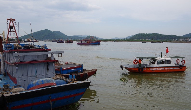 Đồn Biên phòng Cửa khẩu cảng Cửa Lò - Bến Thuỷ chủ động ứng phó bão số 5 Kajiki