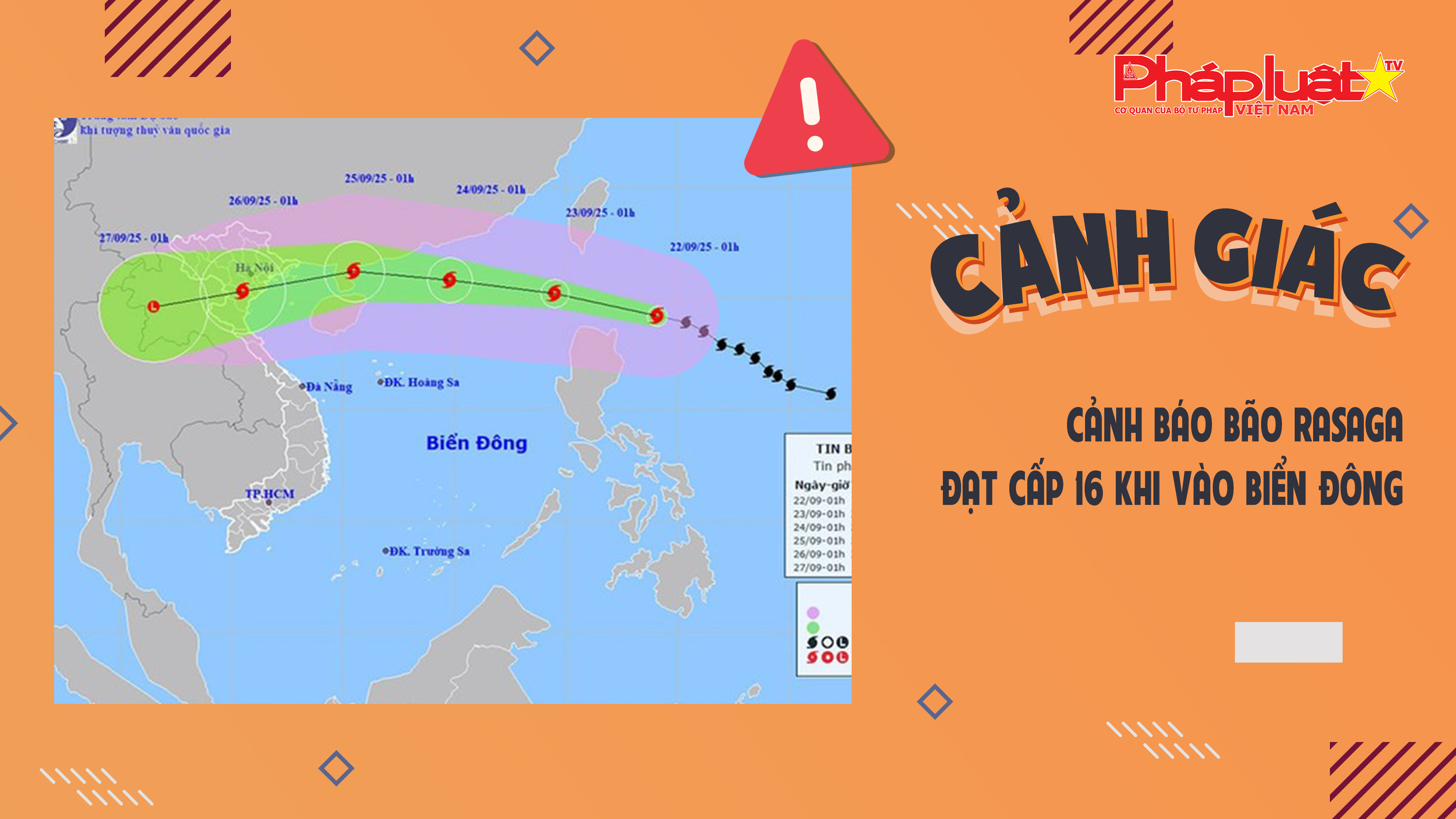 Bản tin Cảnh giác (ngày 23/9/2025): Cảnh báo Bão Rasaga đạt cấp 16 khi vào biển Đông


