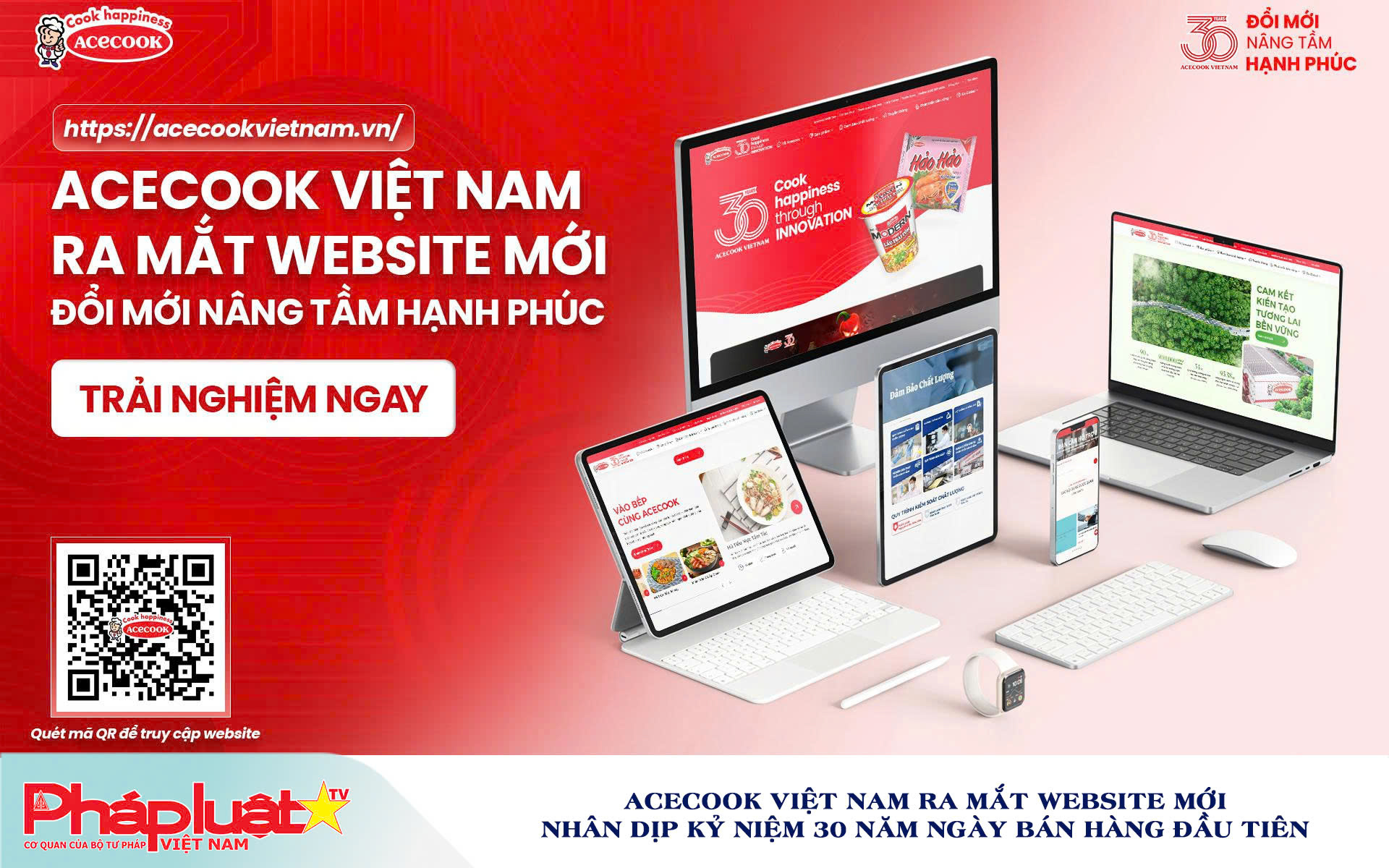 Acecook Việt Nam ra mắt website mới nhân dịp kỷ niệm 30 năm ngày bán hàng đầu tiên