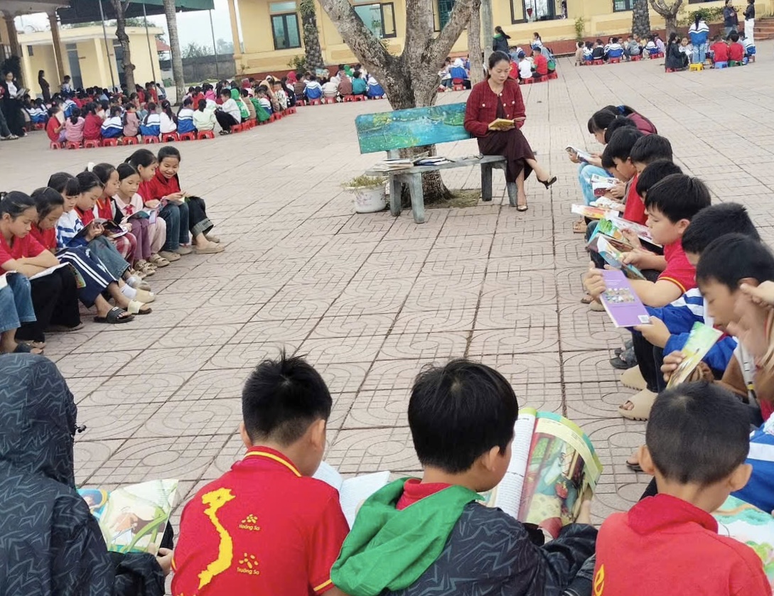 Lan tỏa văn hóa đọc tại Trường Tiểu học Viên Thành xã Hợp Minh