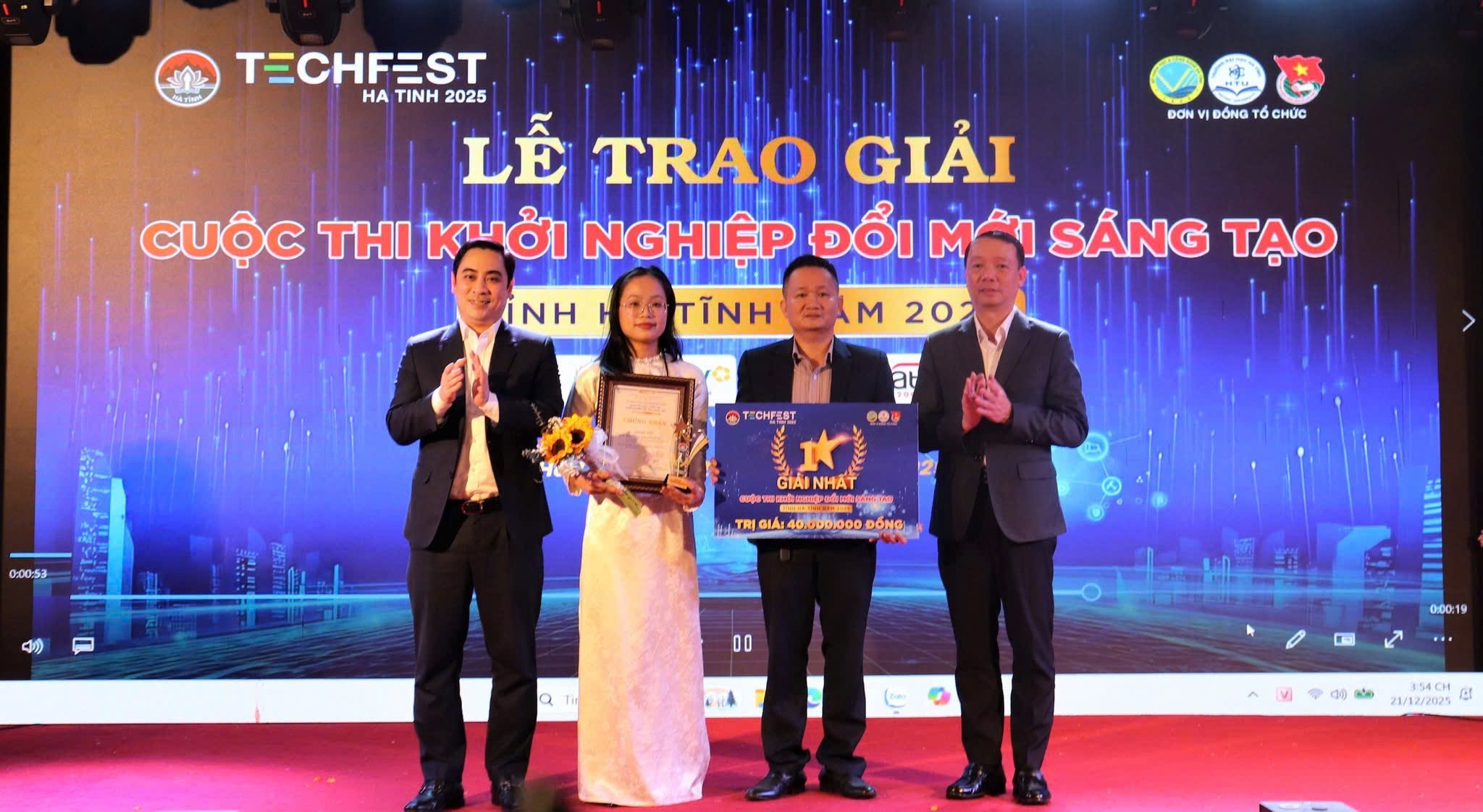 Tỉnh Hà Tĩnh trao giải cuộc thi Khởi nghiệp đổi mới sáng tạo năm 2025
