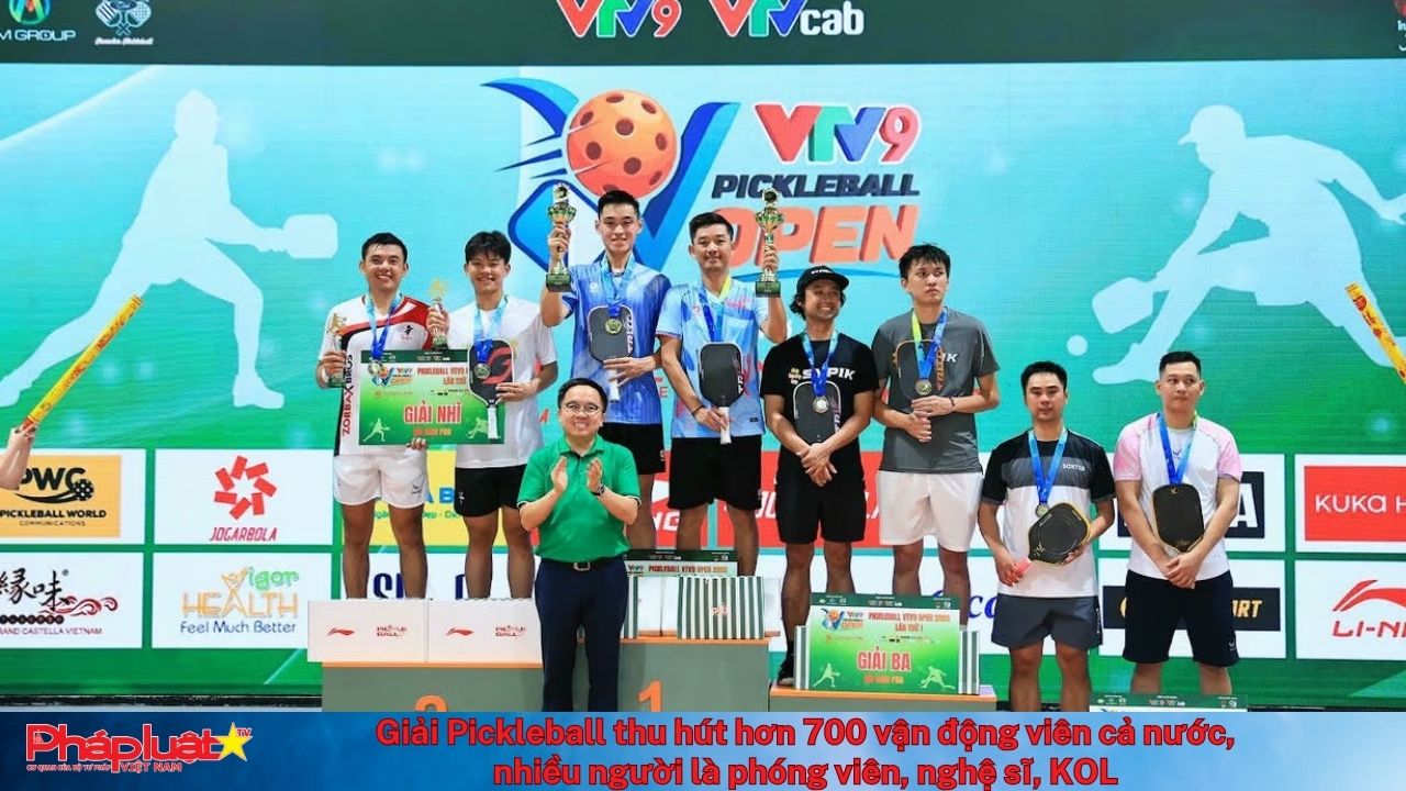 Giải Pickleball thu hút hơn 700 vận động viên cả nước, nhiều người là phóng viên, nghệ sĩ, KOL


