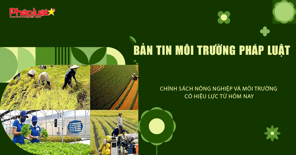Bản tin Môi trường Pháp luật (ngày 8/1/2026): Chính sách nông nghiệp và môi trường có hiệu lực từ hôm nay