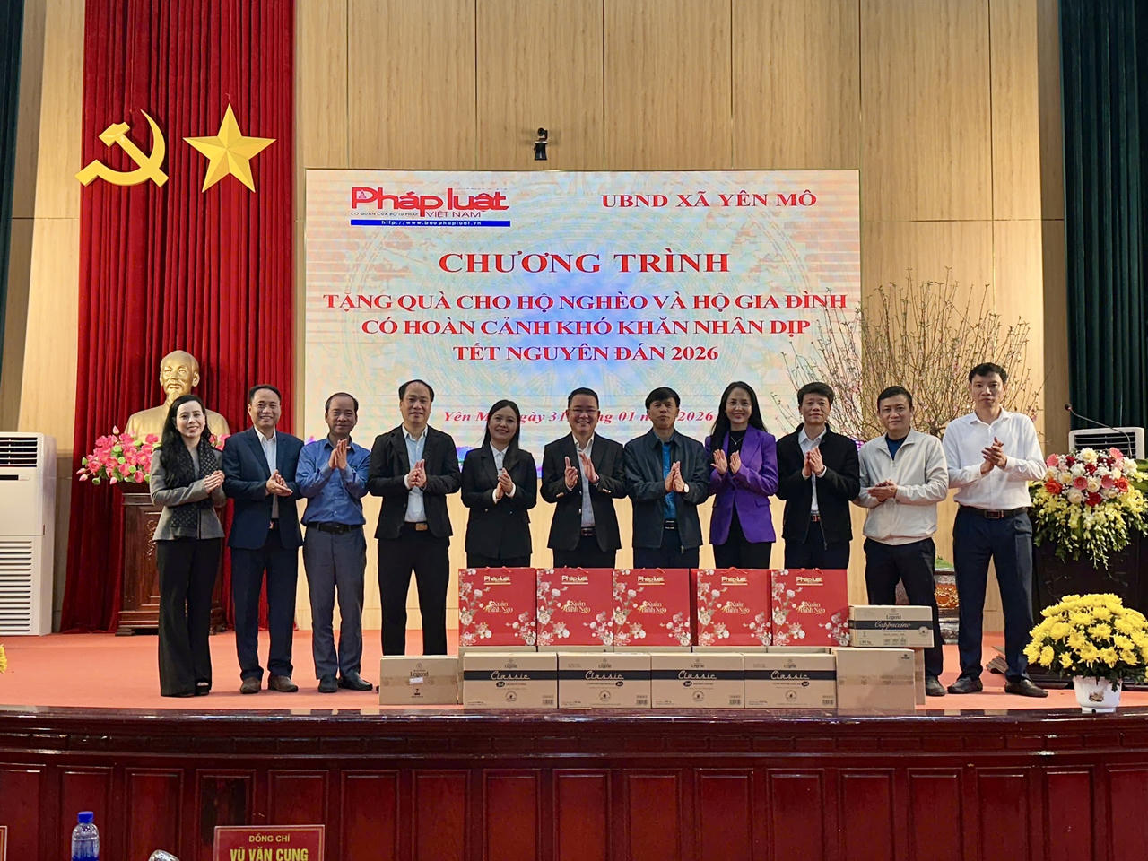 Báo Pháp luật Việt Nam trao tặng 250 suất quà cho hộ nghèo dịp Tết Nguyên đán 2026 tại xã Yên Mô, Ninh Bình