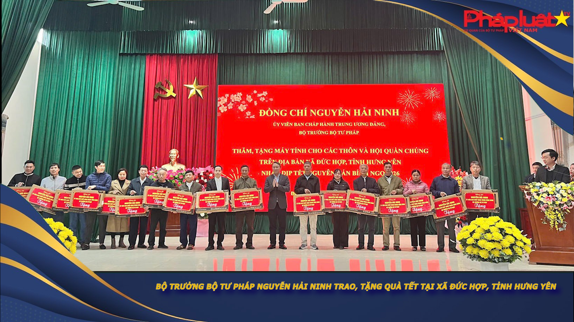 Bản tin Ngành tư pháp (ngày 9/2/2026): Bộ trưởng Bộ Tư pháp Nguyễn Hải Ninh trao, tặng quà Tết tại xã Đức Hợp, tỉnh Hưng Yên

