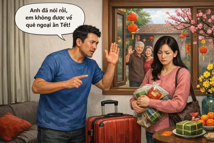 Chồng không cho vợ về nhà ngoại ăn Tết, cẩn thận bị phạt