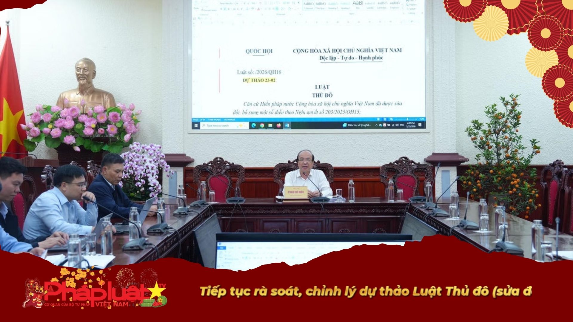 Bản tin Ngành Tư pháp (ngày 24/2/2026): Tiếp tục rà soát, chỉnh lý dự thảo Luật Thủ đô (sửa đổi)

