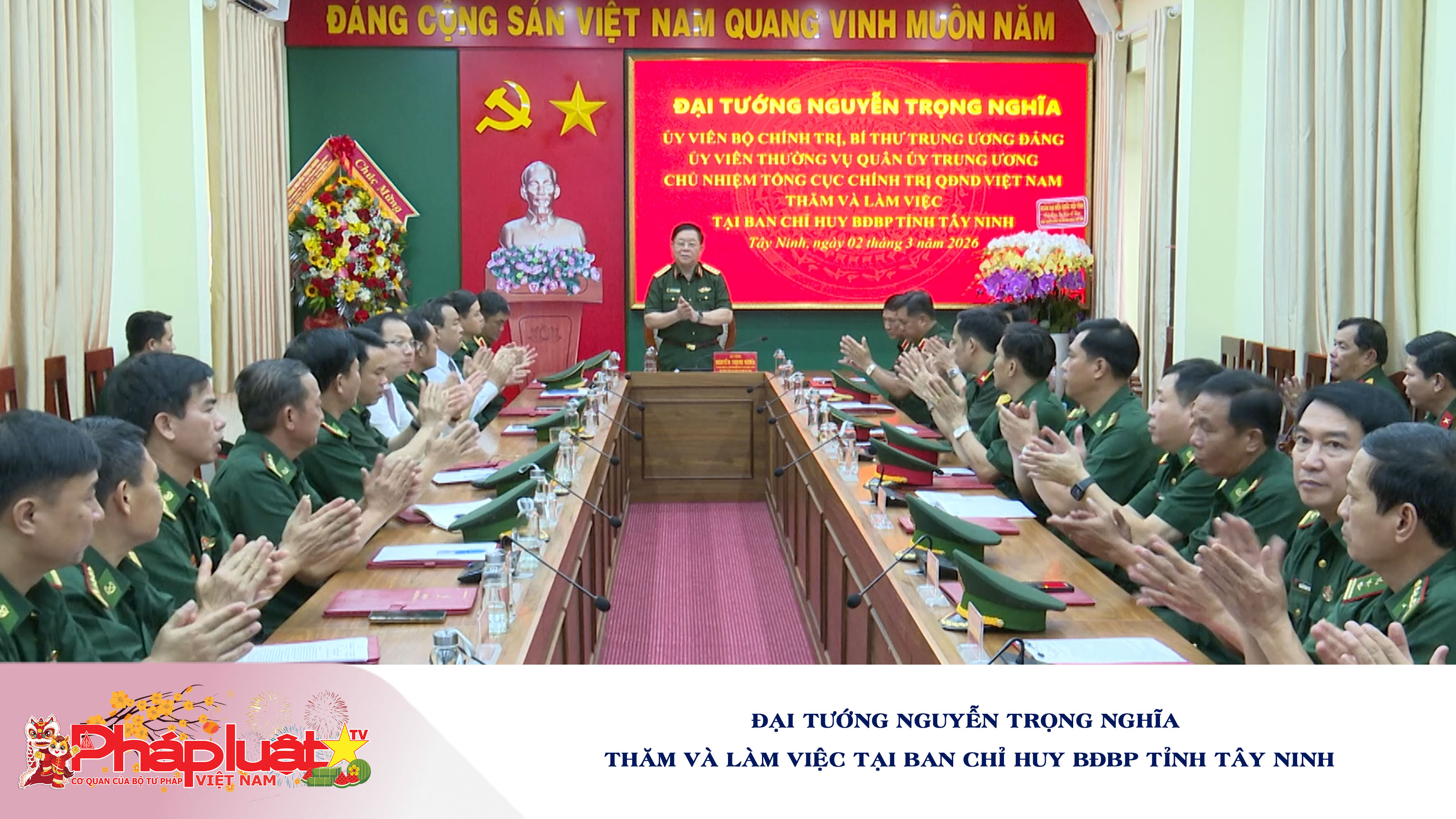 Đại tướng Nguyễn Trọng Nghĩa thăm và làm việc tại Ban Chỉ huy BĐBP tỉnh Tây Ninh