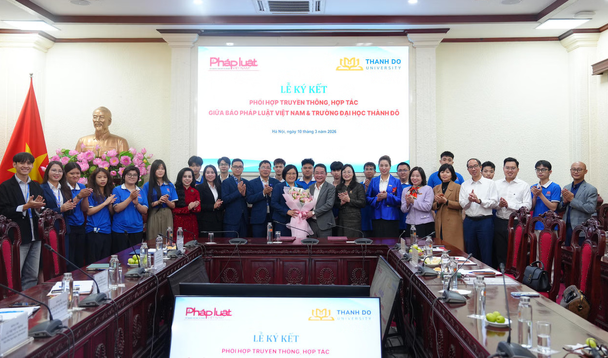 Lễ ký kết phối hợp truyền thông, hợp tác giữa Báo Pháp luật Việt Nam và Trường Đại học Thành Đô