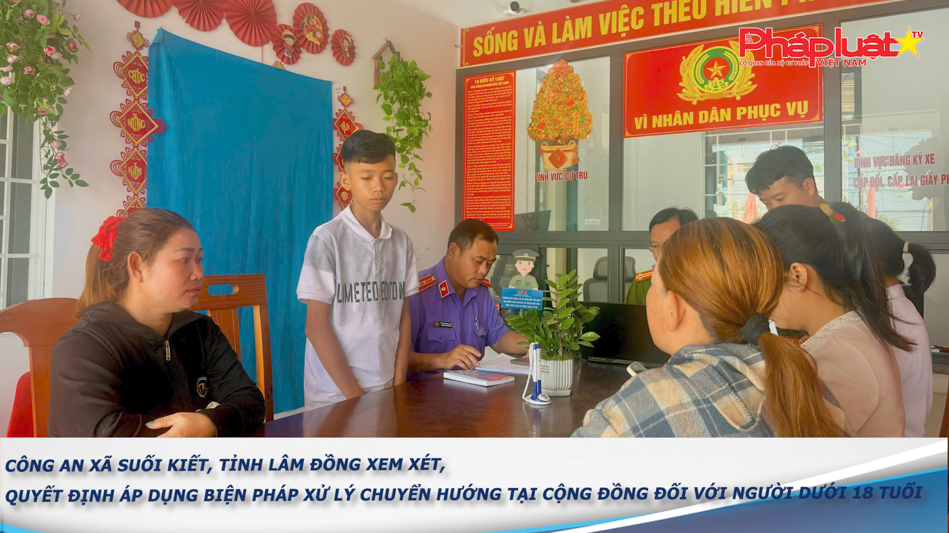 Công an xã Suối Kiết, tỉnh Lâm Đồng xem xét, quyết định áp dụng biện pháp xử lý chuyển hướng tại cộng đồng đối với người dưới 18 tuổi

