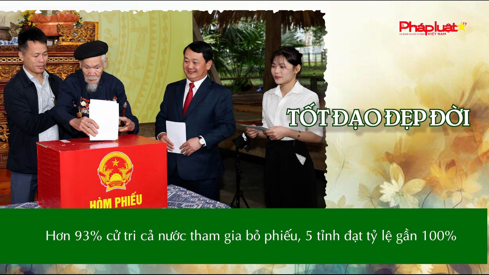 Bản tin Tốt đạo đẹp đời 22/3/2025:  Hơn 93% cử tri cả nước tham gia bỏ phiếu, 5 tỉnh đạt tỷ lệ gần 100%