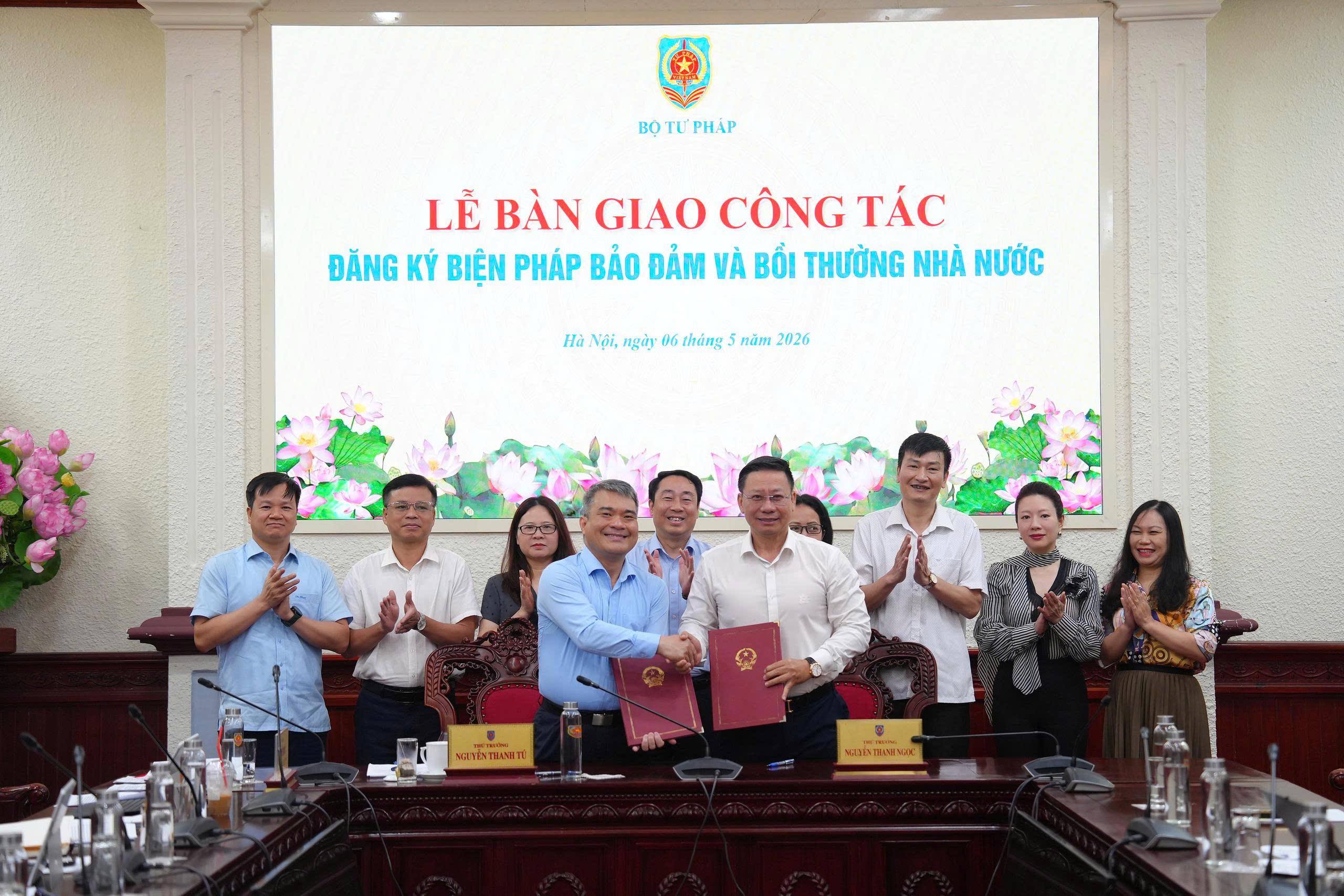 Thứ trưởng Nguyễn Thanh Ngọc tiếp nhận công tác Đăng ký giao dịch bảo đảm và Bồi thường nhà nước