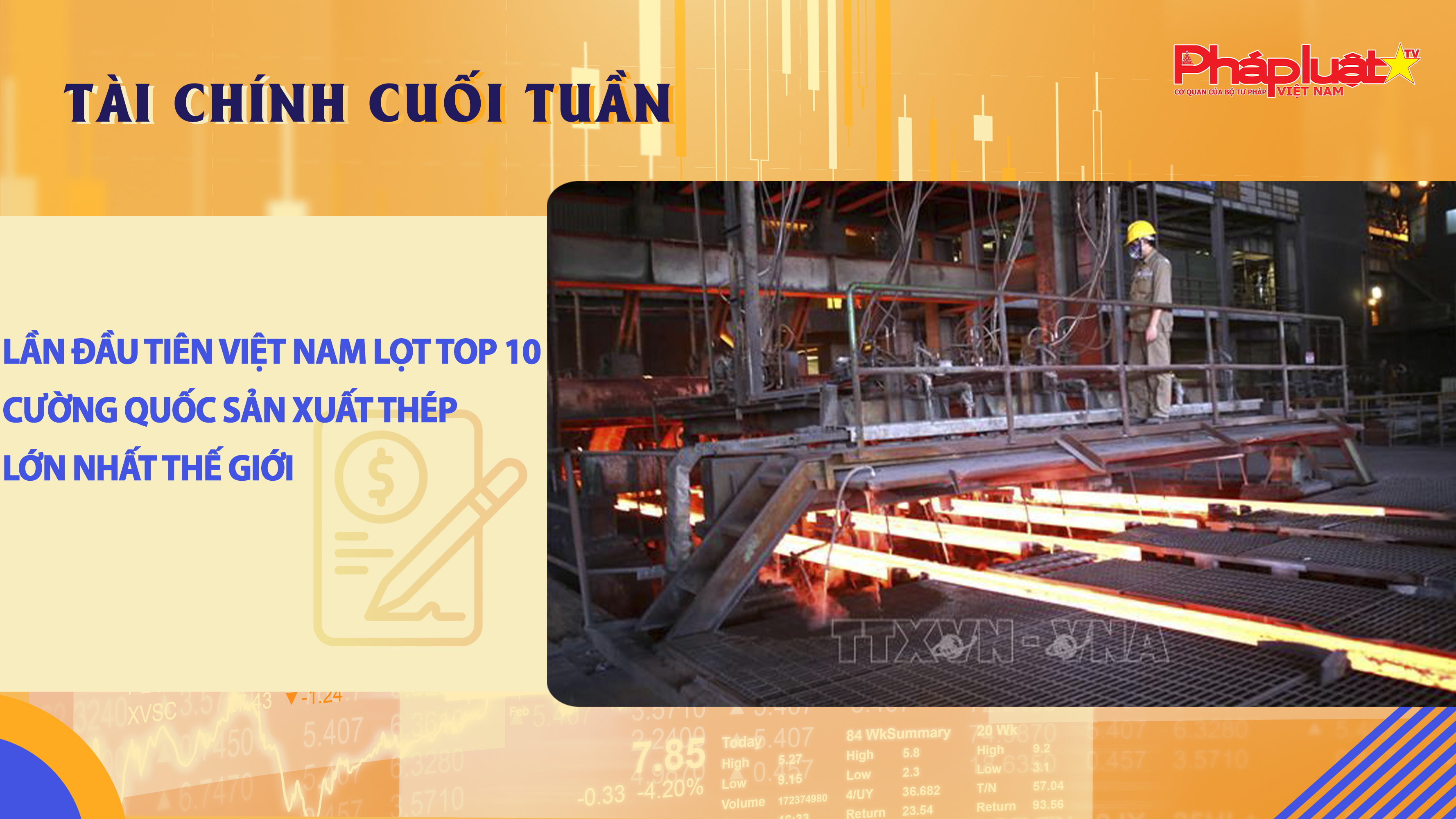 Bản tin Tài chính Cuối tuần: Lần đầu tiên Việt Nam lọt Top 10 cường quốc sản xuất thép lớn nhất thế giới