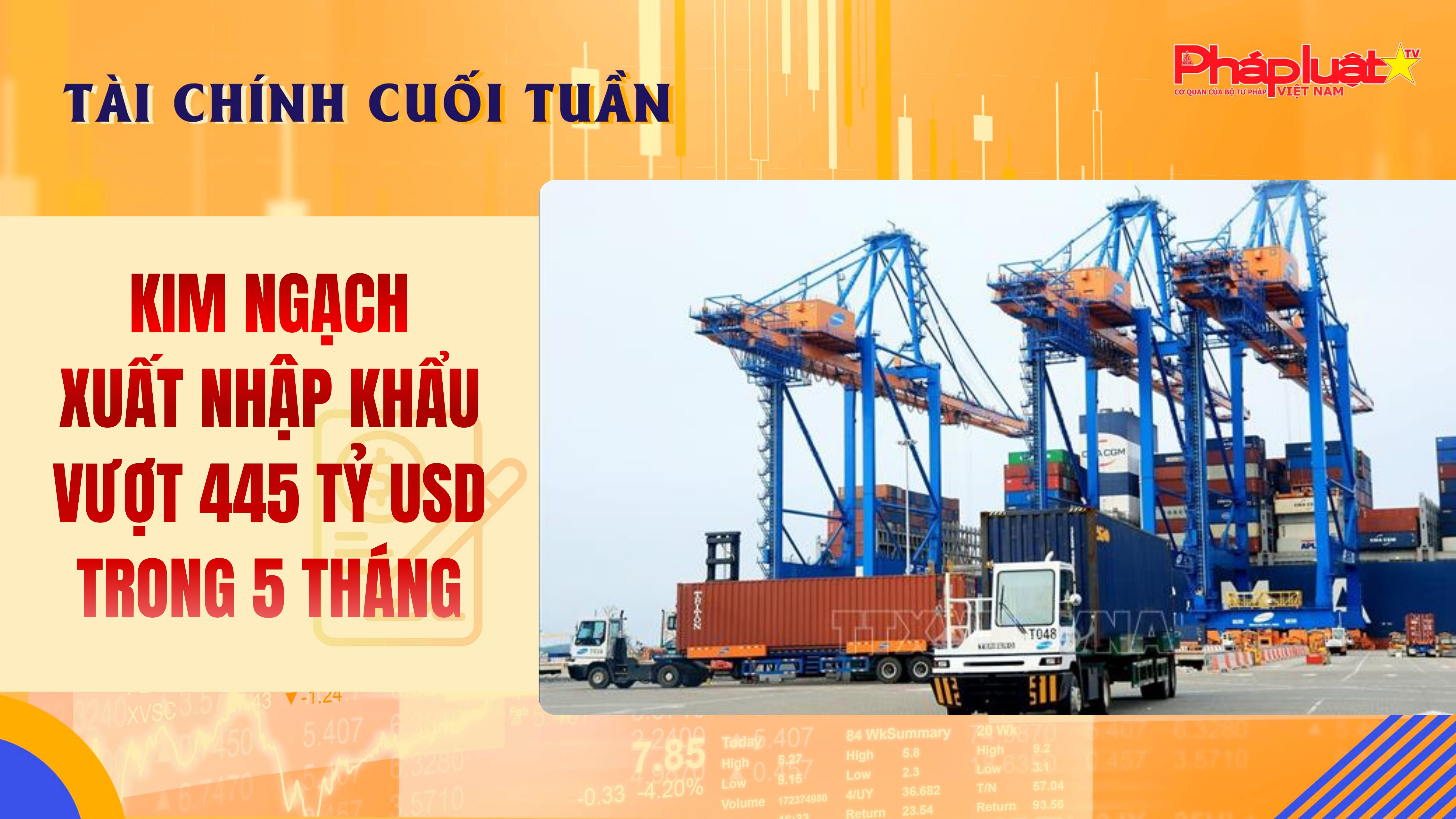 Bản tin Tài chính Cuối tuần (1/6 – 6/6):  Kim ngạch xuất nhập khẩu vượt 445 tỷ USD trong 5 tháng