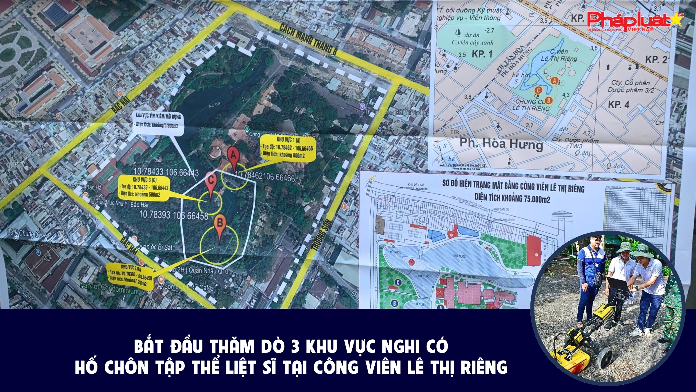 Bắt đầu thăm dò 3 khu vực nghi có hố chôn tập thể liệt sĩ tại Công viên Lê Thị Riêng