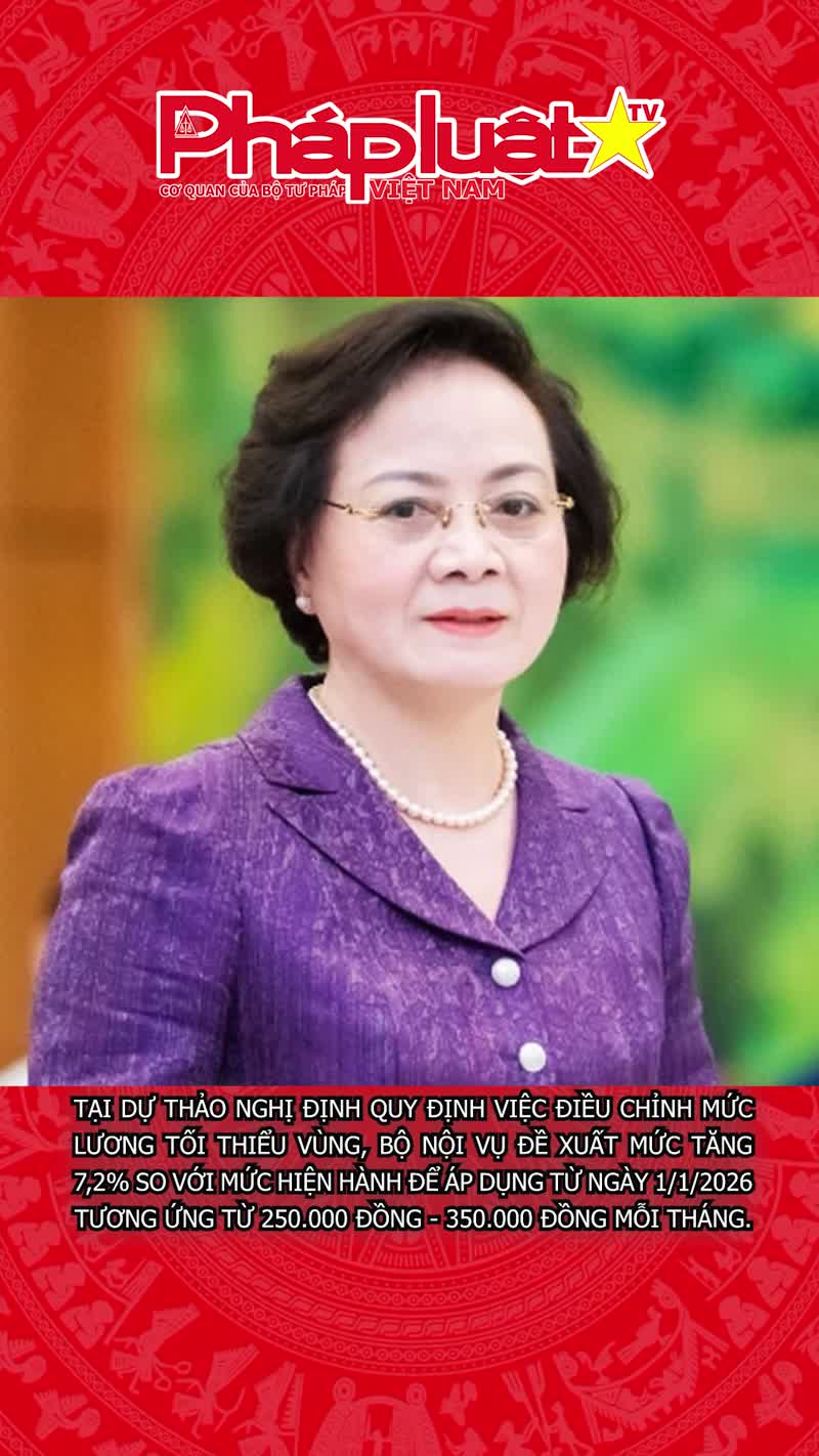 Đề xuất tăng lương tối thiểu vùng 7,2% năm 2026
